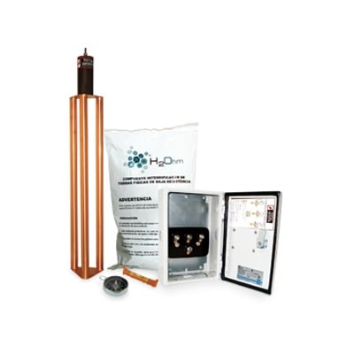 [TG-70K] Kit de puesta a tierra de 70 A con Electrodo, Filtro, Acoplador y Compuesto H2Ohm.