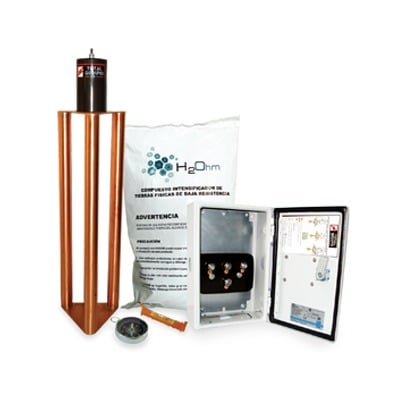 [TG-400K] Electrodo de puesta a tierra de 400 A con  Filtro y Compuesto H2Ohm.