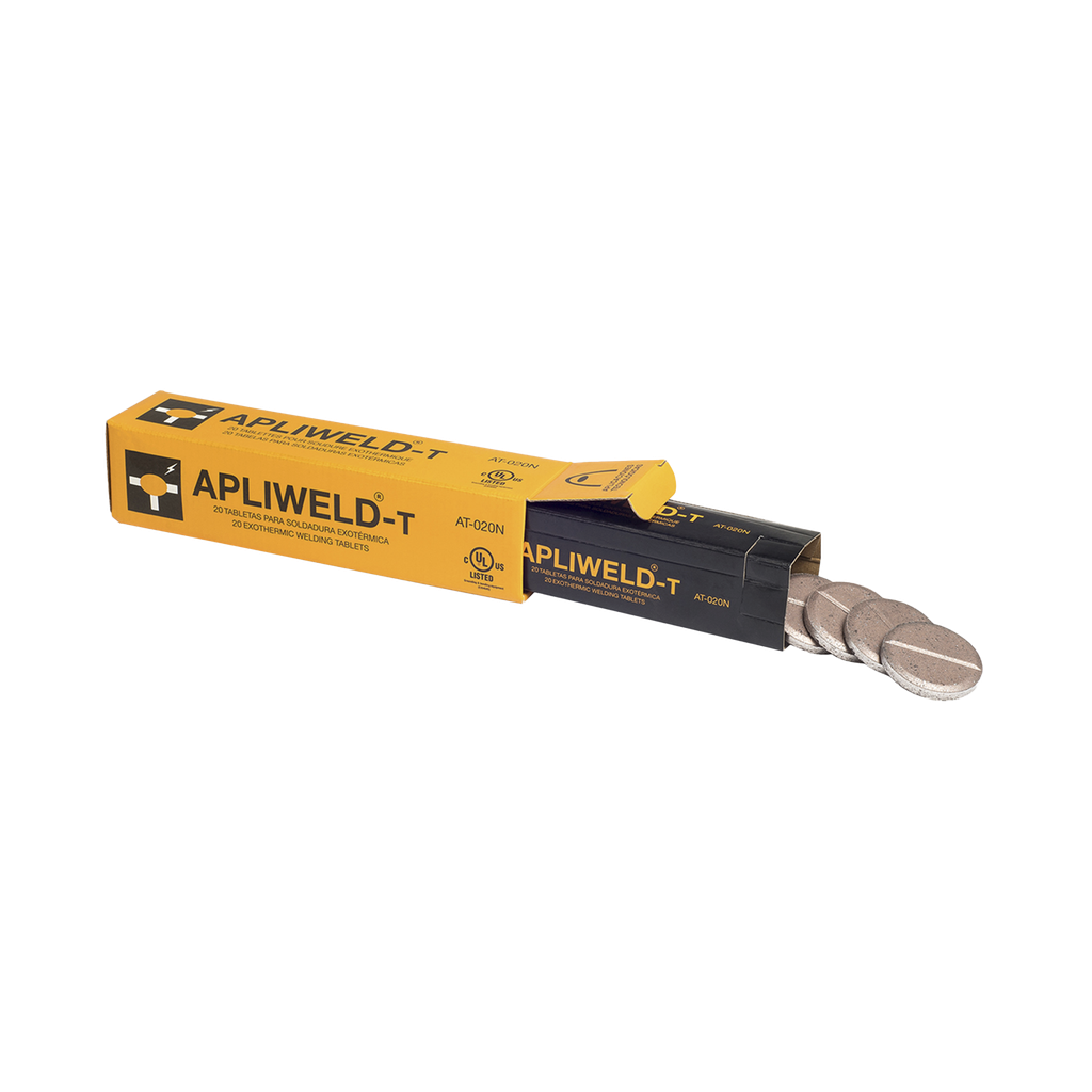 [AT-020-N] Apliweld-T. Tabletas de Compuesto para Soldadura Exotérmica (Diámetro 43 mm). 20 Piezas.