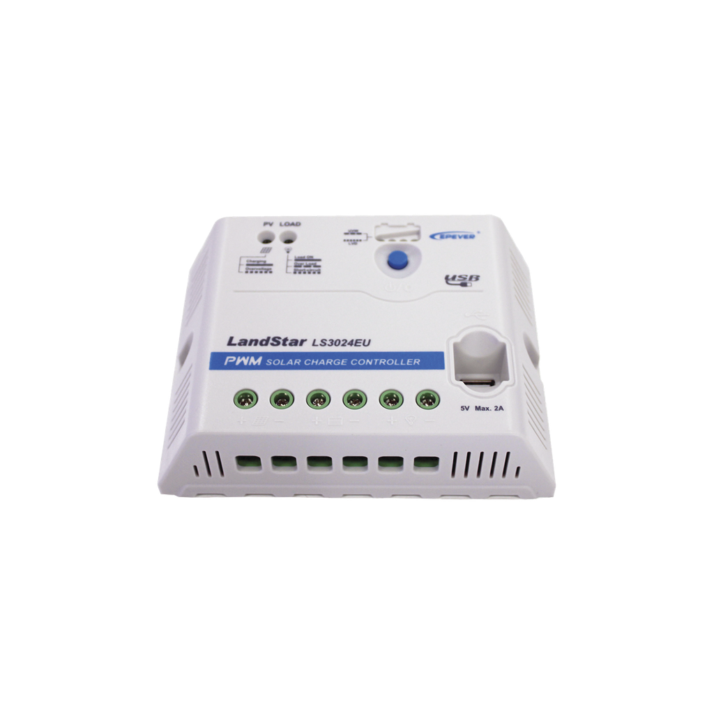 [LS-3024-EU] Controlador Solar PWM 12/24 V 30 A, Salida USB