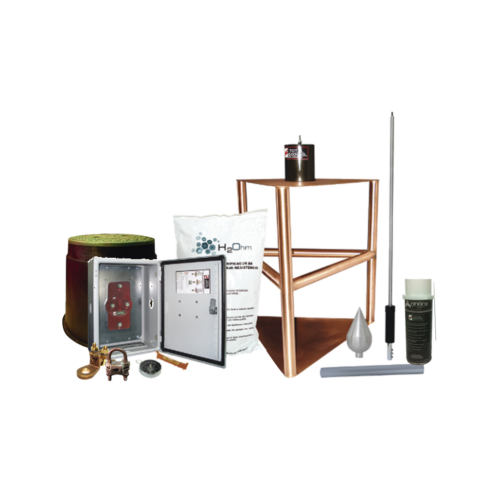 Kit Pararrayo con Accesorios de Instalación en Torre para Protección de 200 m de Diámetro.