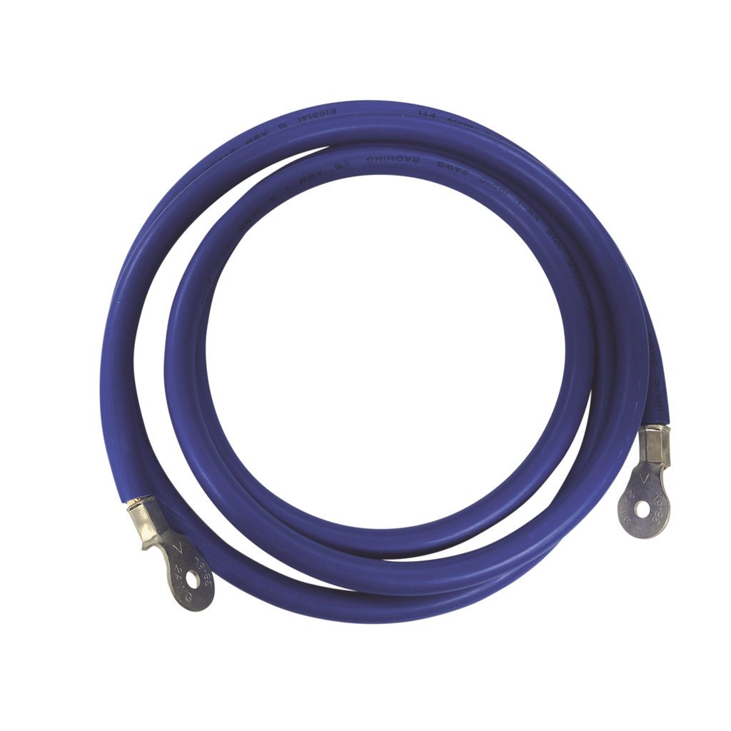 [CBL-2AWG-2.2B] Cable para Baterías,  2.2 m Azul Calibre 2 AWG con Terminales de Ojo en Ambos Extremos