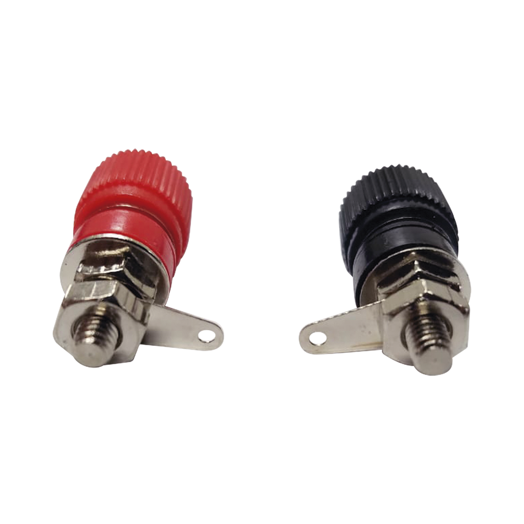 Par de Bornes Negro/Rojo Aislados para Chasis.