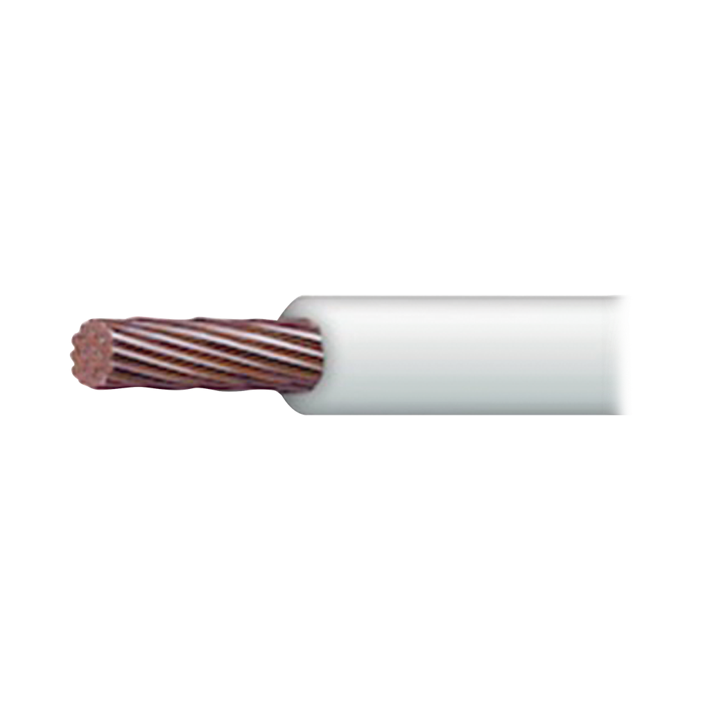 Cable Eléctrico de Cobre Recubierto THW-LS Calibre 2 AWG 19 Hilos Color Blanco (100 metros)