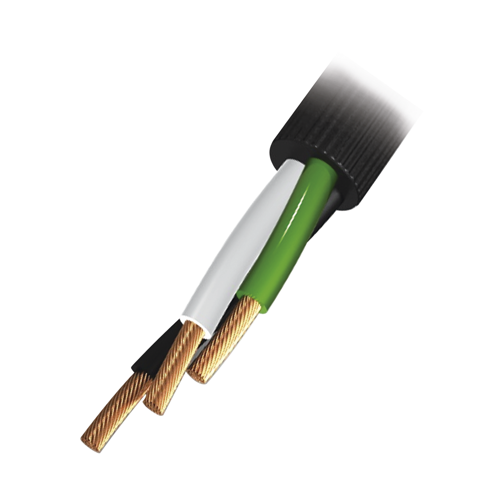 [RQ36/100M] Cable Eléctrico de Uso Rudo 3 Hilos Calibre 16 AWG, Hasta 600 V. Rollo de 100 m.