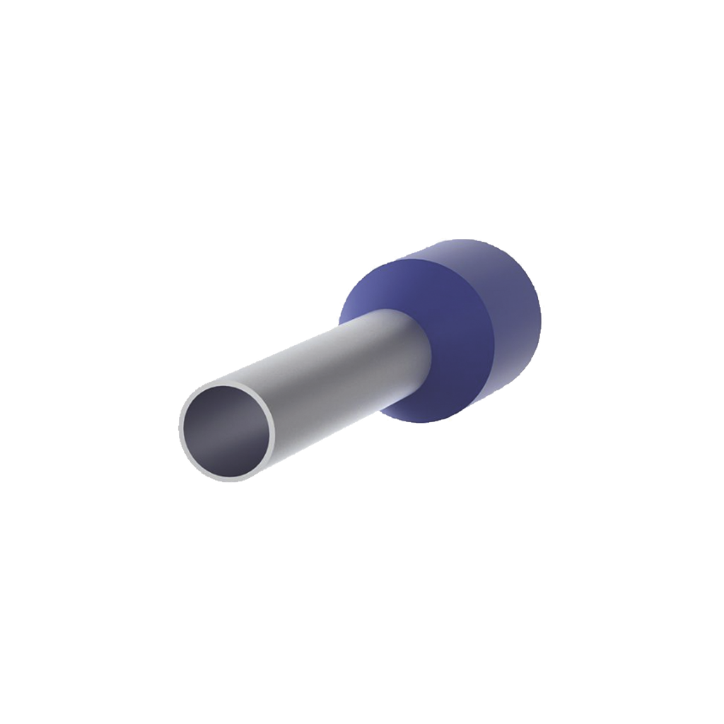 Ferrule Aislado PAN-TERM para Cable 14 AWG, Largo 12mm, DIN Color Azul. Paquete 500 Piezas