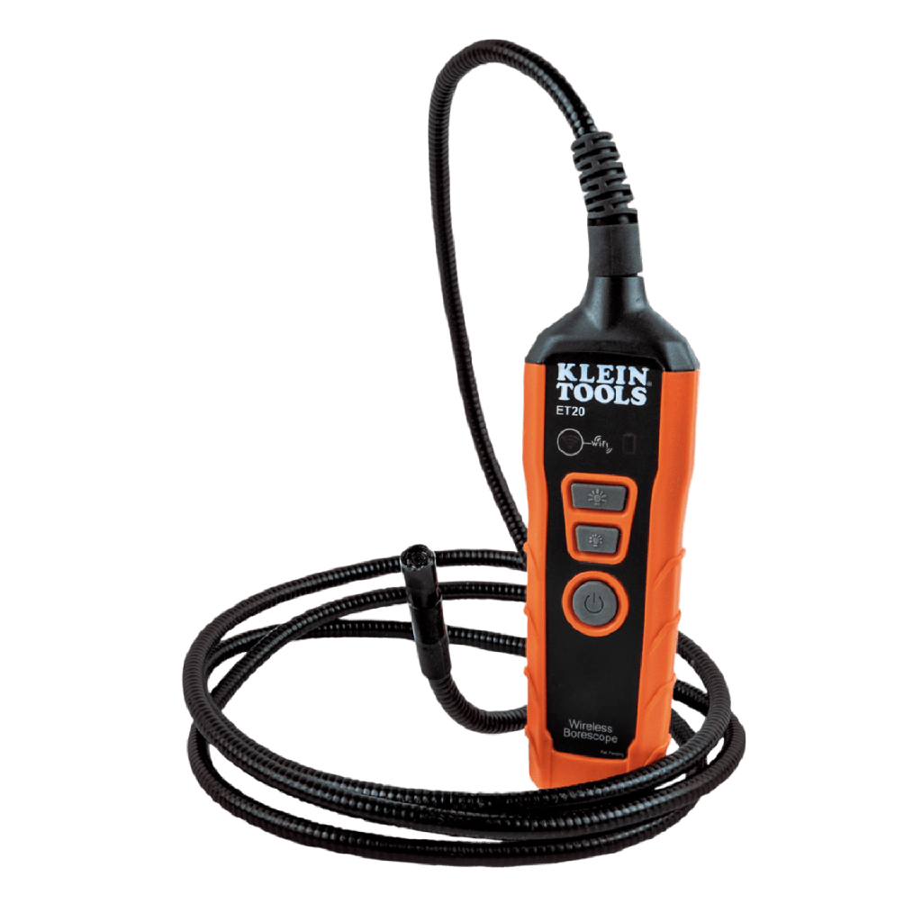 [ET20] Boroscopio Habilitado por WiFi / Cámara de 9mm / Alcance WiFi 9m / Compatible con Android y iOS / IP67 / 640x480 px / Cuello de Cisne 1.8m / LED Ajustables