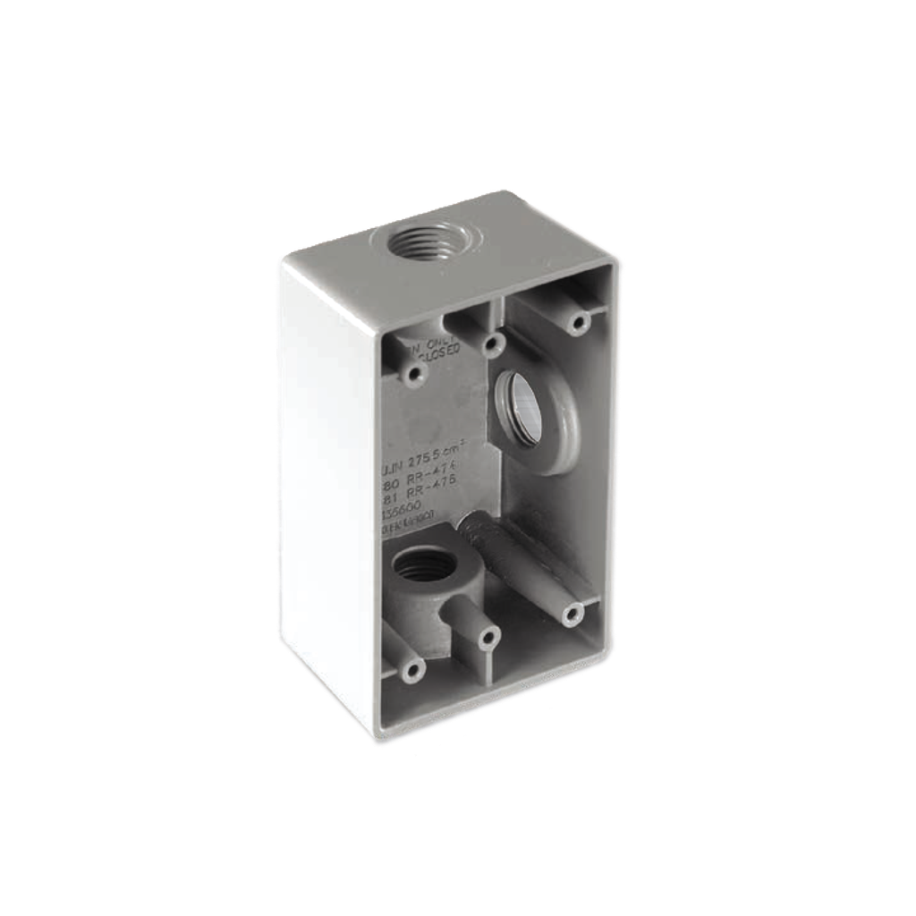 Caja Rectangular de 1/ 3 Bocas/ Con Recubrimiento  exterior de PVC e interior Purpura.