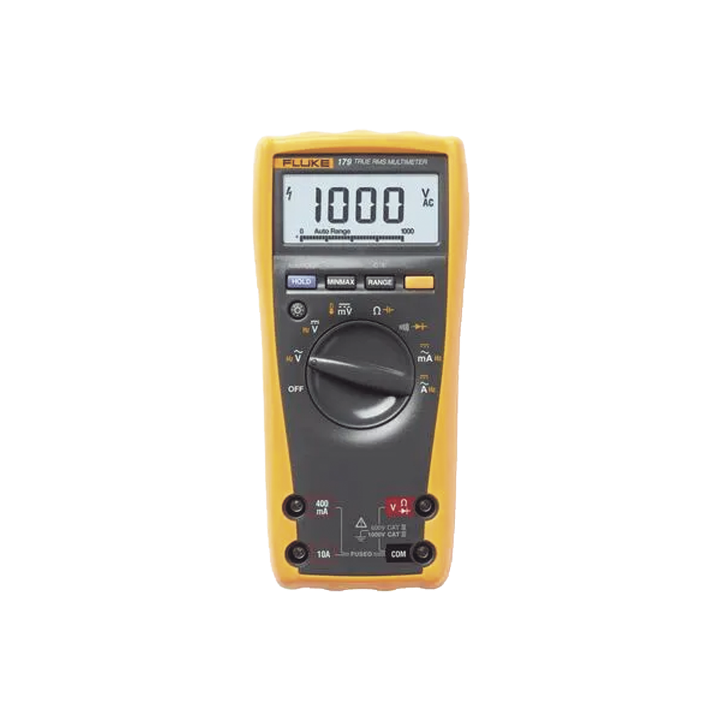 Multímetro Digital de Verdadero Valor Eficaz Serie 170 / 6000 Counts / CAT III 1000V CAT IV 600V / Precisión 0.09% CC / Gráfico de Barras Analógico / Medición Temperatura (Modelo 179) / Garantía de Por Vida