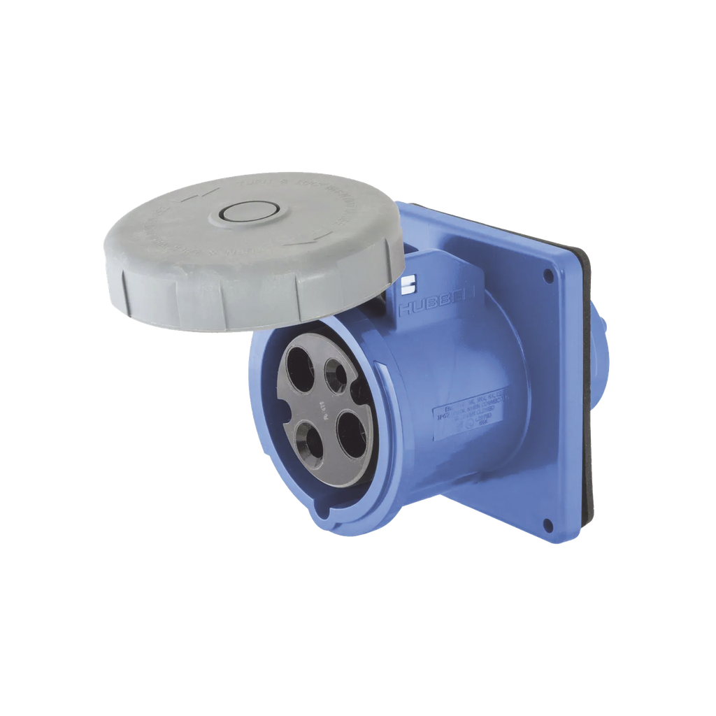 [HUB-HBL-330-R6W] Tomacorriente hermético industrial 30 A, 250 V CA, 2 Polos 3 Hilos, IP 67. Grado Industrial.