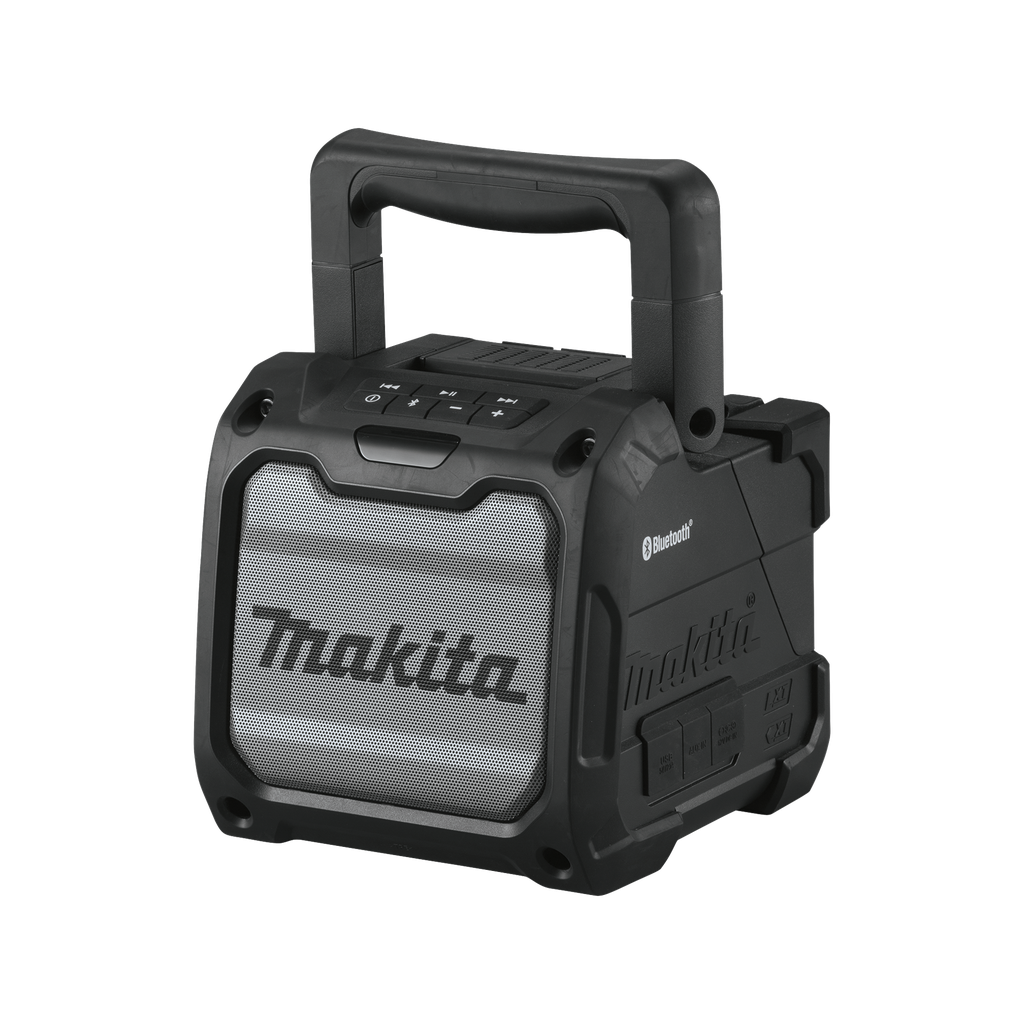 [XRM08B] XRM08B Bocina Negra Bluetooth con entrada USB, Auxiliar y Cargador, Funciona con Batería LXT de 18V o CXT de 12v (no inluidas)