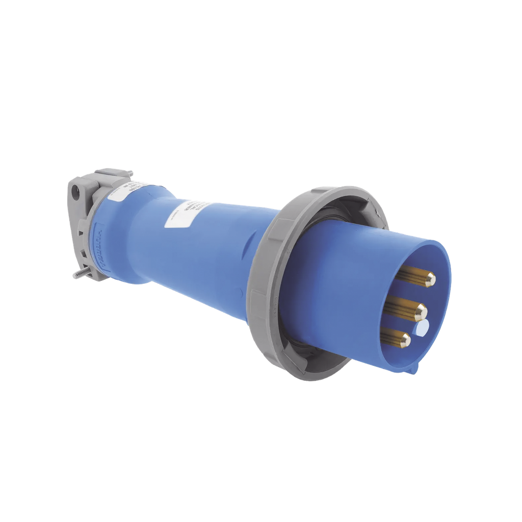 [HUB-HBL-330-P6W] Clavija industrial, 30 A, 250 V CA, 2 Polos 3 Hilos, IP67.  Grado Industrial.