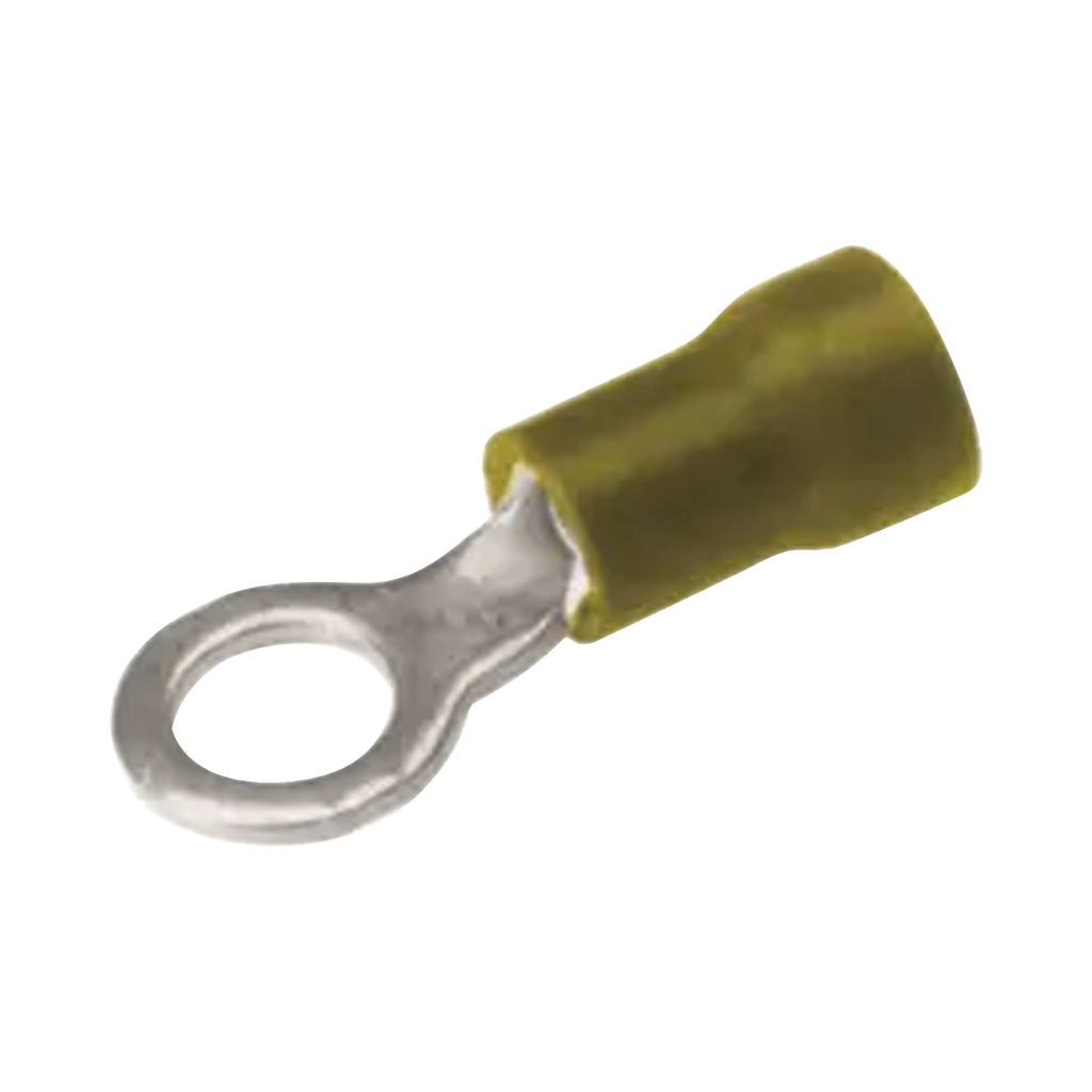 Zapata Terminal de Ojillo  para Tornillo 3/16 in (5 mm) calibre 12-10 AWG con aislamiento de vinilo.