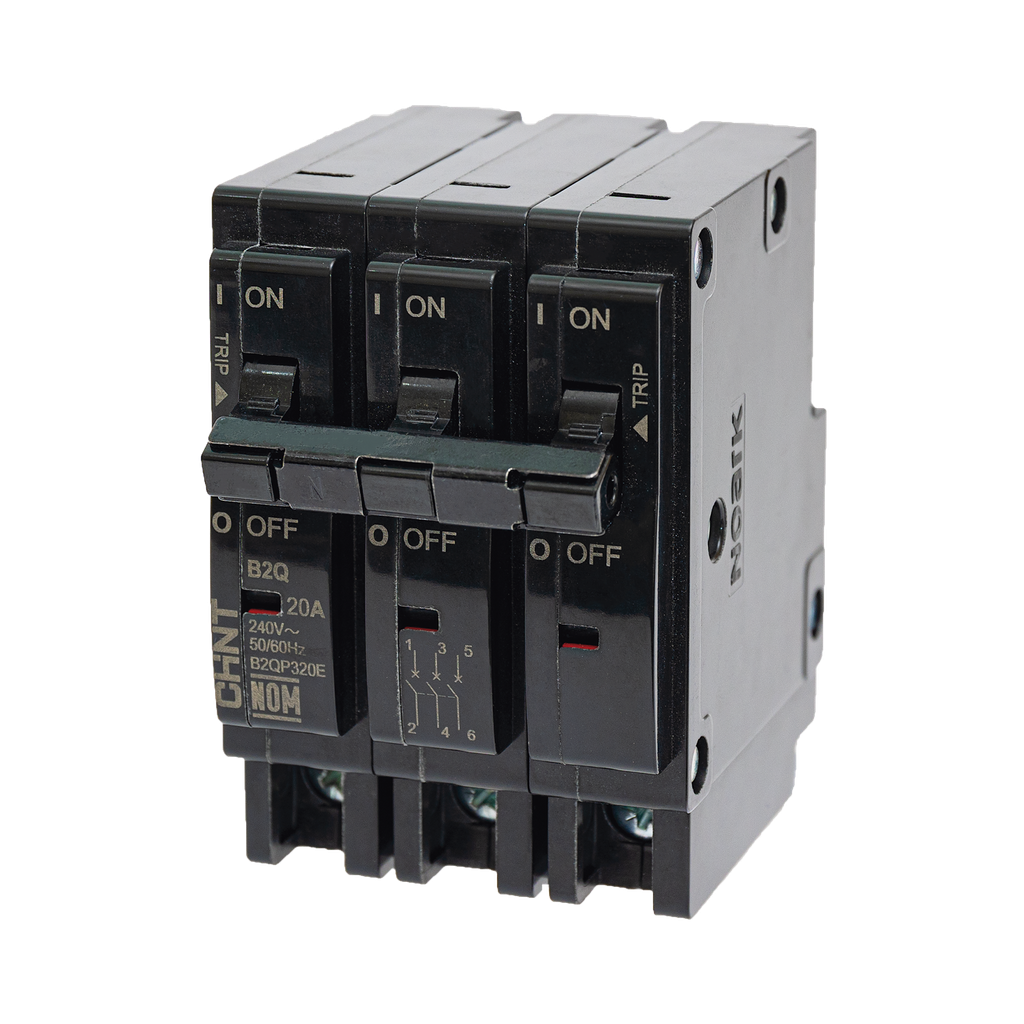 [B2QP340E] MCB - Interruptor Termomagnético Enchufable, Serie: B2Q, 3P, 40A, 240V  (SKU:1002299)