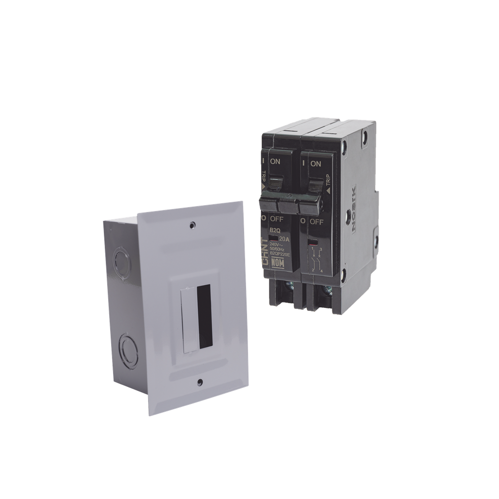 Kit Centro de Carga para empotrar con 1 Interruptor Térmico de 2 Polos, 15Amp 120/240Vca 10kA.