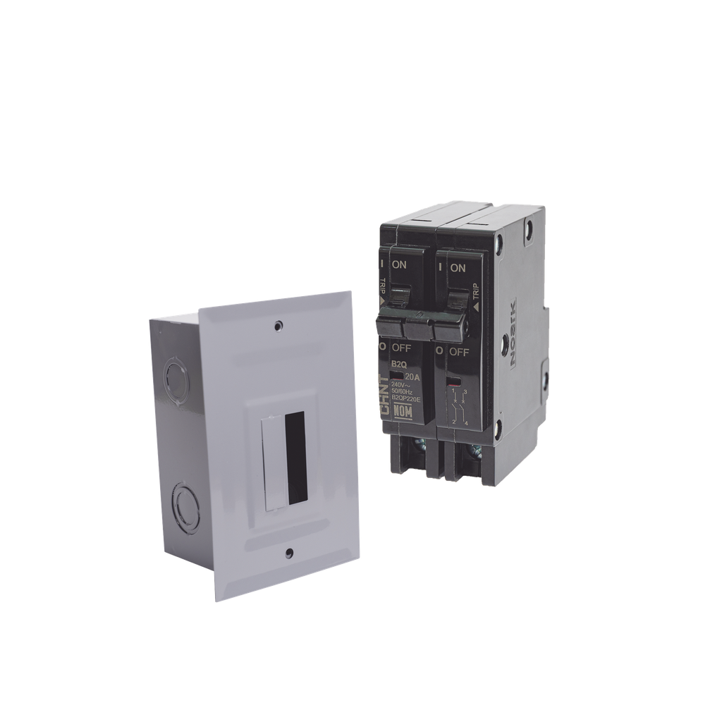 Kit Centro de Carga para empotrar con 1 Interruptor Térmico de 2 Polos, 30Amp 120/240Vca 10kA.