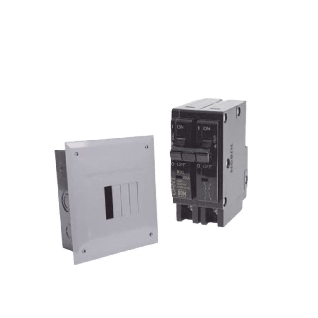 Kit Centro de Carga 4P para sobreponer con 2 Interruptores Térmicos de 2 Polos, 30Amp 120/240Vca 10kA.