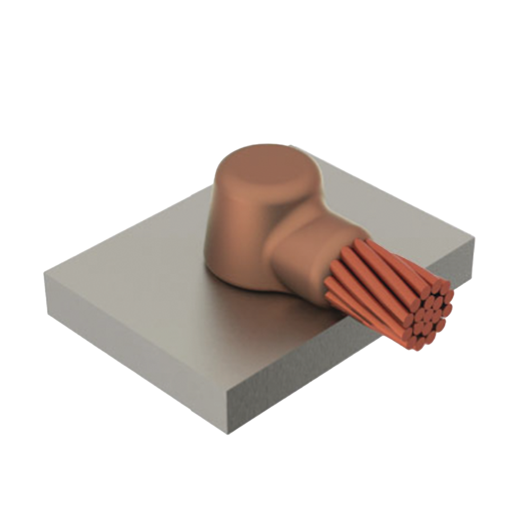 MOLDE SOLD. EXOTERMICA CONEXION DE CABLE DE 4/0 HORIZONTAL A BARRA DE COBRE DE 1/4