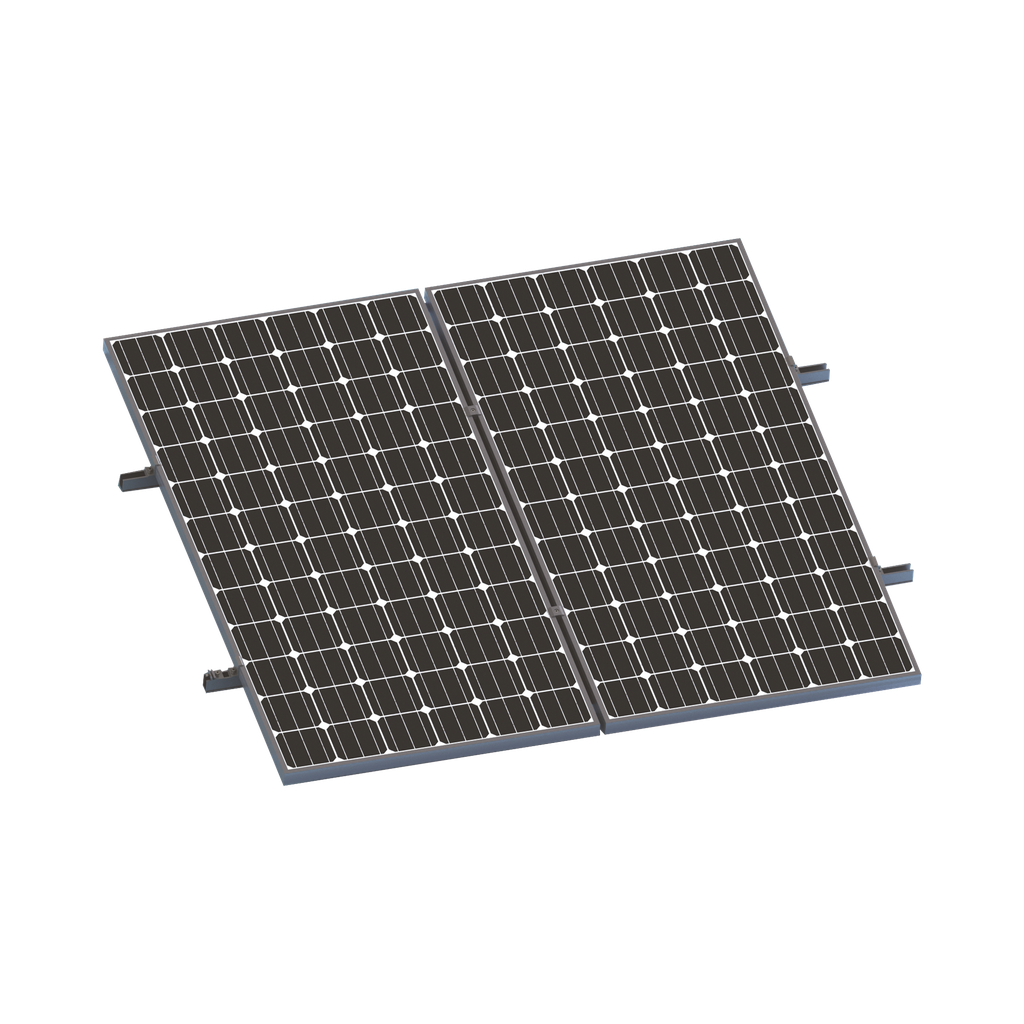 [VEKTORMINIKIT1X2] Kit De Minirieles Para Panel Solar Arreglo 1X2 Para Instalación Plano En Lámina