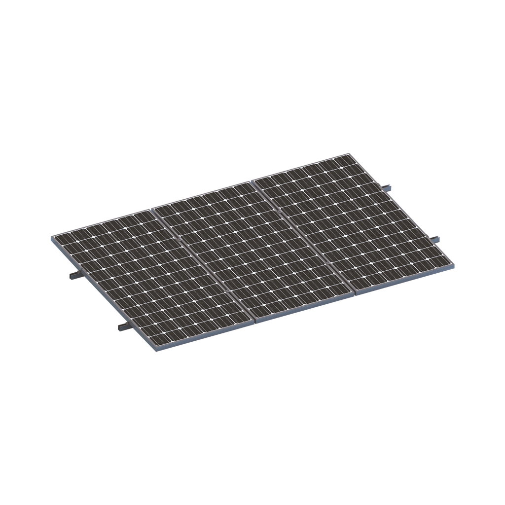 [VEKTORMINIKIT1X3] Kit De Minirieles Para Panel Solar Arreglo 1X3  Para Instalación Plano En Lámina