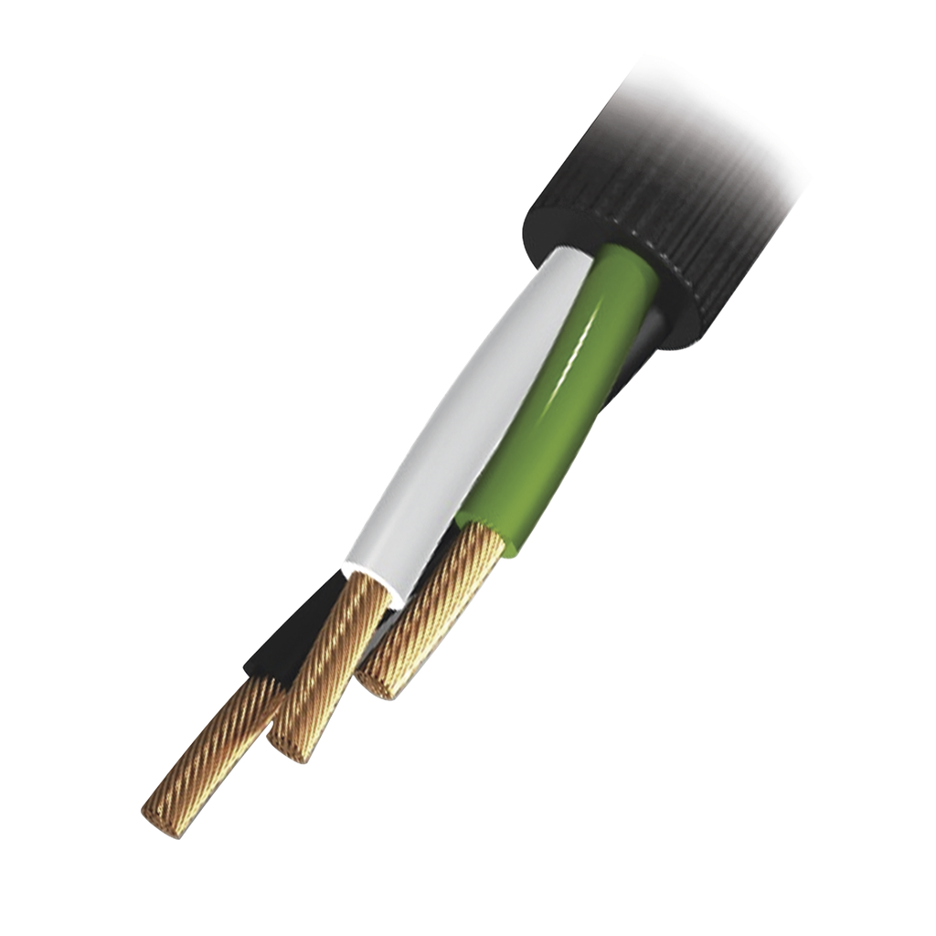 [RQ39/100M] Bobina de 100 Metros / Cable Eléctrico de Uso Rudo / 3 Hilos Calibre 10 AWG / Hasta 600 V.