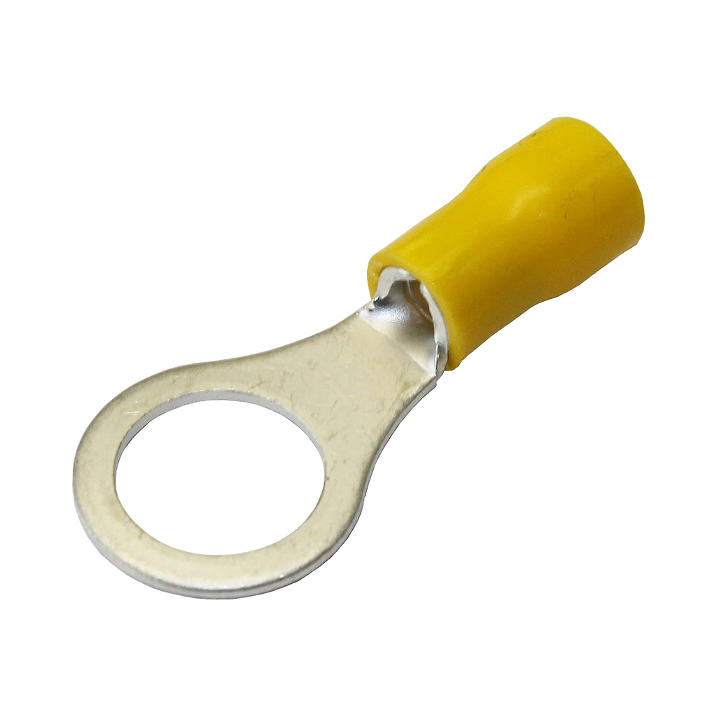 Terminal tipo ojo / 3 / 16 / 10 - 10 AWG / Amarillo / Paquete de 25 piezas.