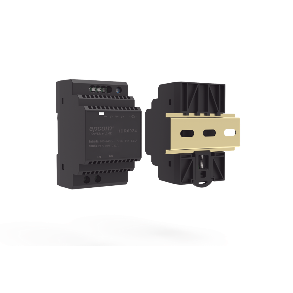 [HDR-6024] Fuente de Poder Industrial Entrada: 100-240 Vca / Salida: 24 Vcc/ 2.5 A/ 60 W/ Riel Din