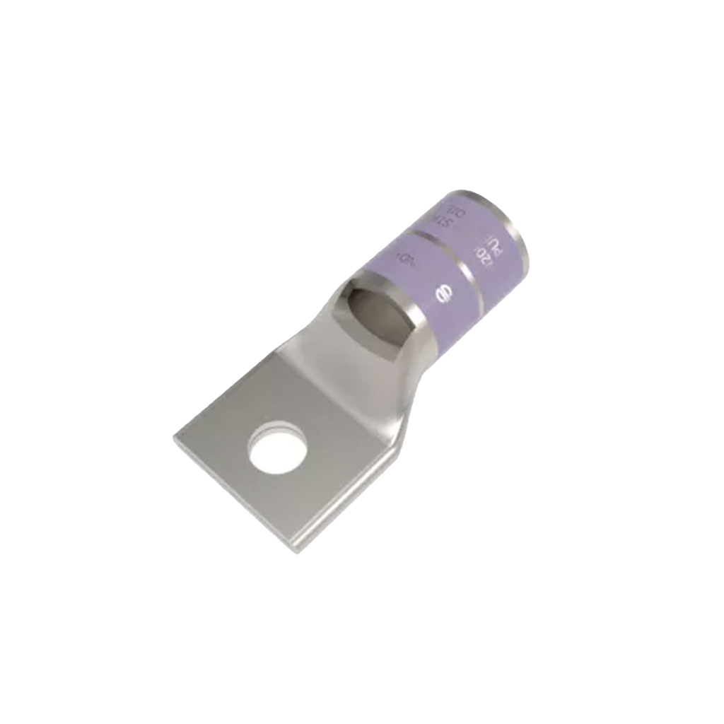 Zapata Terminal de Compresión de Cañon Corto para Tornillo de 1/2 y Calibre 4/0 AWG.