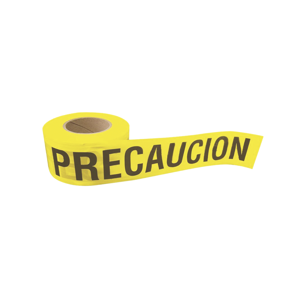 Cinta para barricada PRECAUCION de 100 m y ancho de 3.