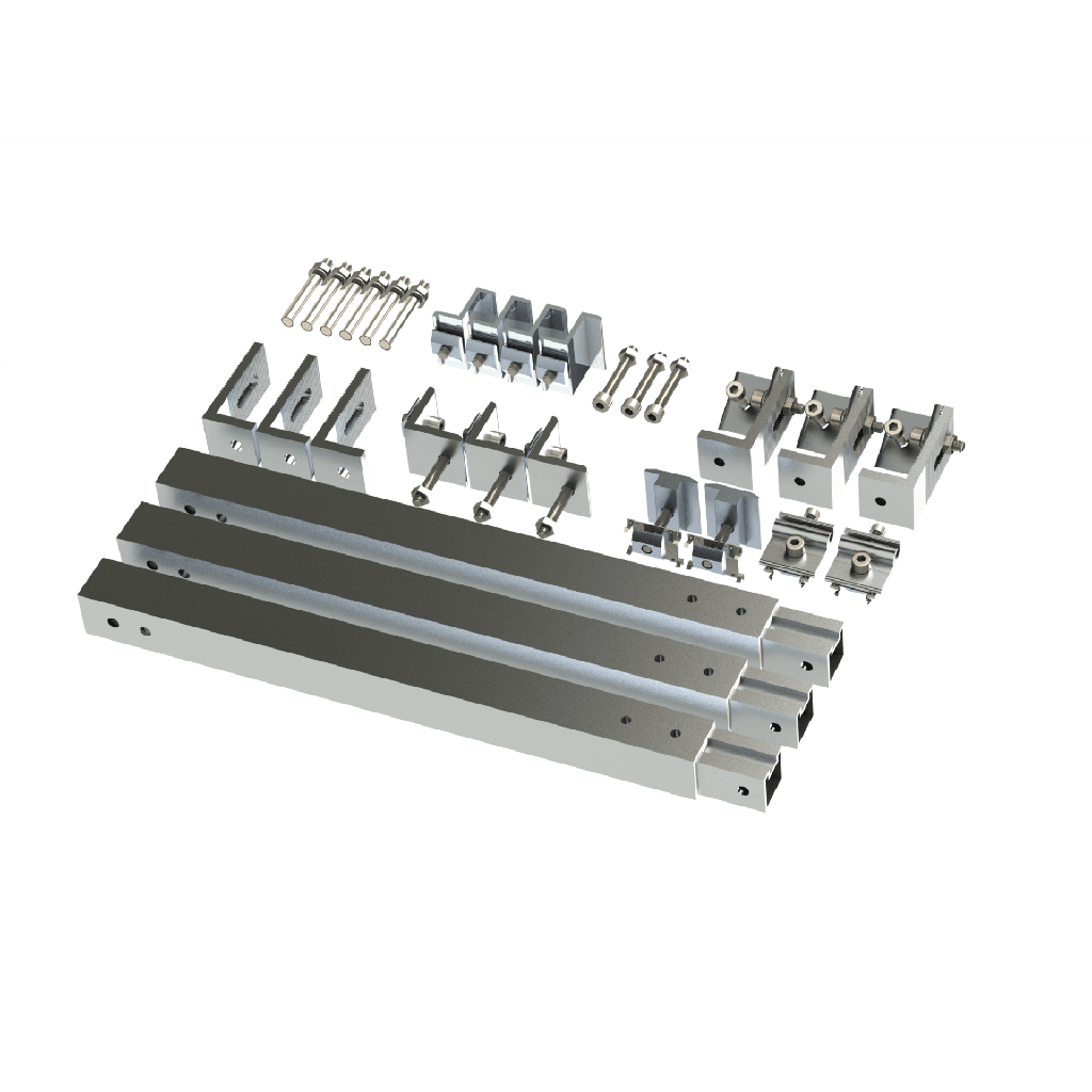 Caja de accesorios de aluminio  anodizado para montaje VEKTOR8R2700 , arreglo 1X2para techo