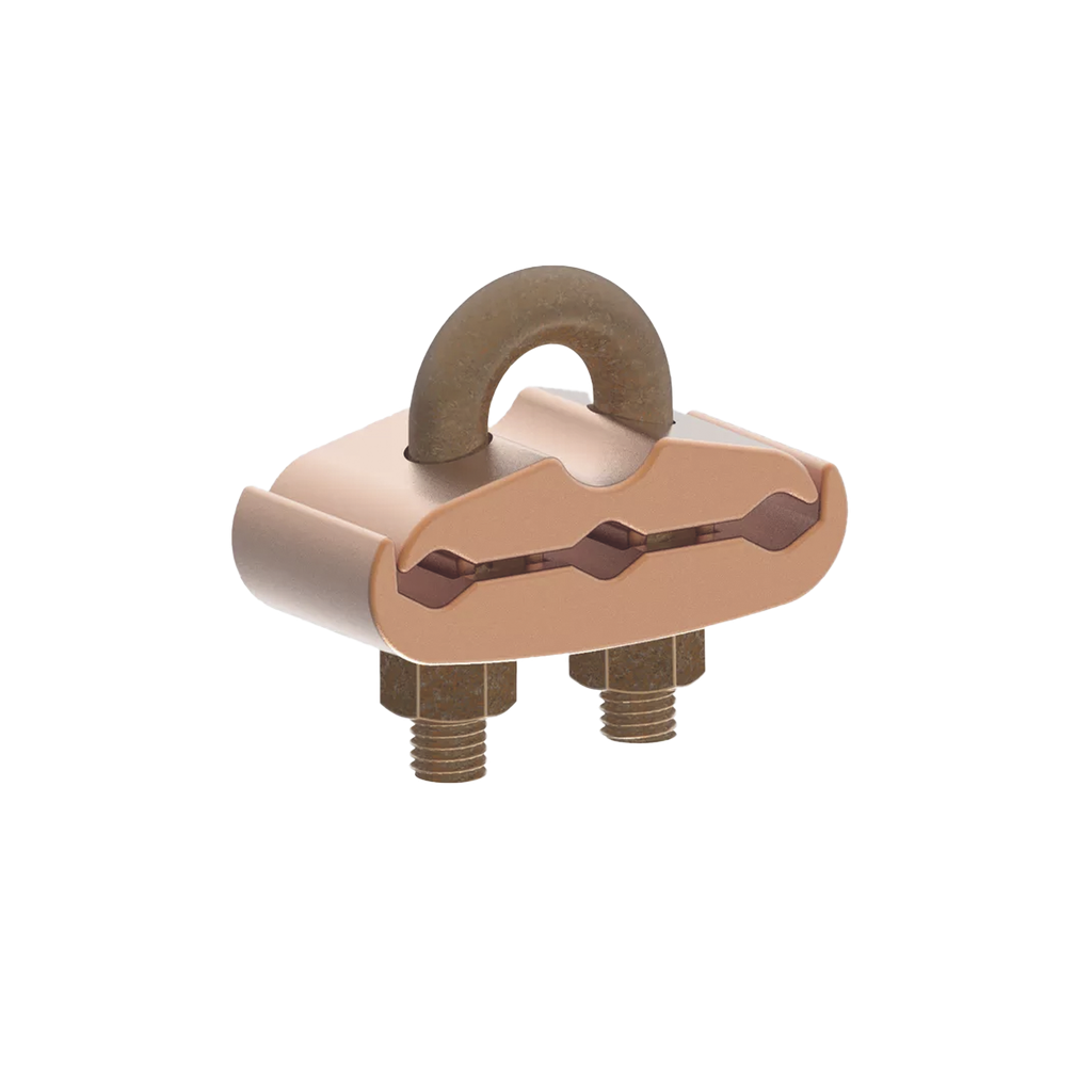 Conector Mecánico para 3 Cables para Calibre  4 AWG  - 2/0 AWG  a Tubería de 3/8 o Varilla 5/8 - 3/4 Perno 3/8.