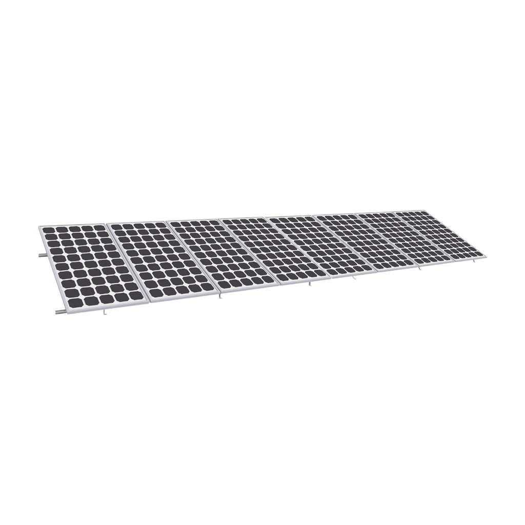 [KIT8PVEKTOR8R] Montaje para Panel Solar, Riel 8 de 5400mm para Módulos de 550 a 660w con Espesor de 35mm, Velocidad de Viento Máx. 136km/h (20° a 45°)