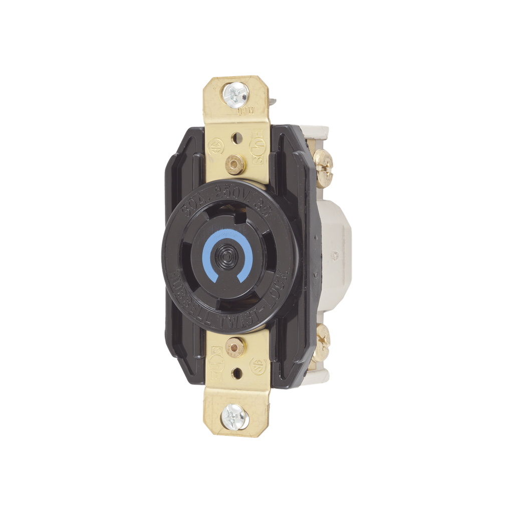 [HUB-HBL-2720] Receptáculo con Bloqueo de Media Vuelta Industrial 30 A 250 V CA / 3 Polos 4 Hilos / Nema L15-30R.