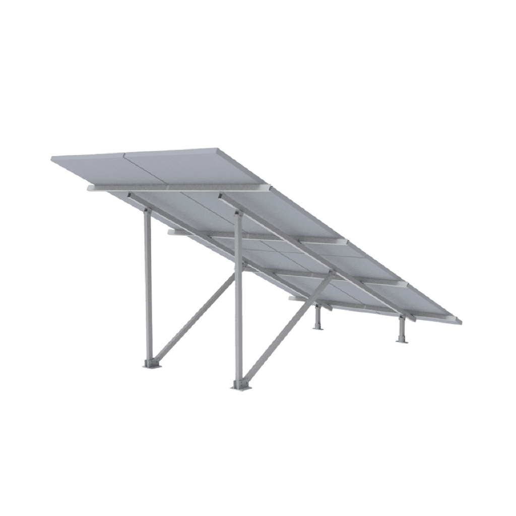 Montaje para Panel Solar 2X2, Riel 5 de 2700mm para Módulos con Espesor de 30-35mm, Vel. de Viento Máx. 136km/h