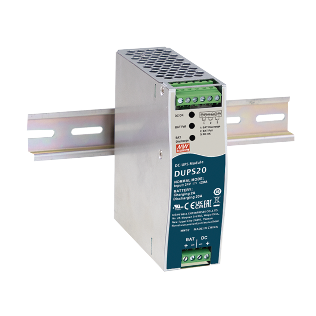 [DUPS20] UPS PARA CD / 24VCD 20A / RIEL DIN / PARA BATERÍAS DE 4 A 135 AH