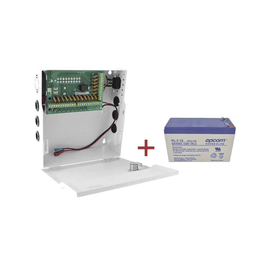 Kit / Fuente con 18 salidas / 20 Amperes totales / Ajuste de voltaje de 11-15 V / 20 A modelo PLK12DC20ABK / + Batería incluída LK712