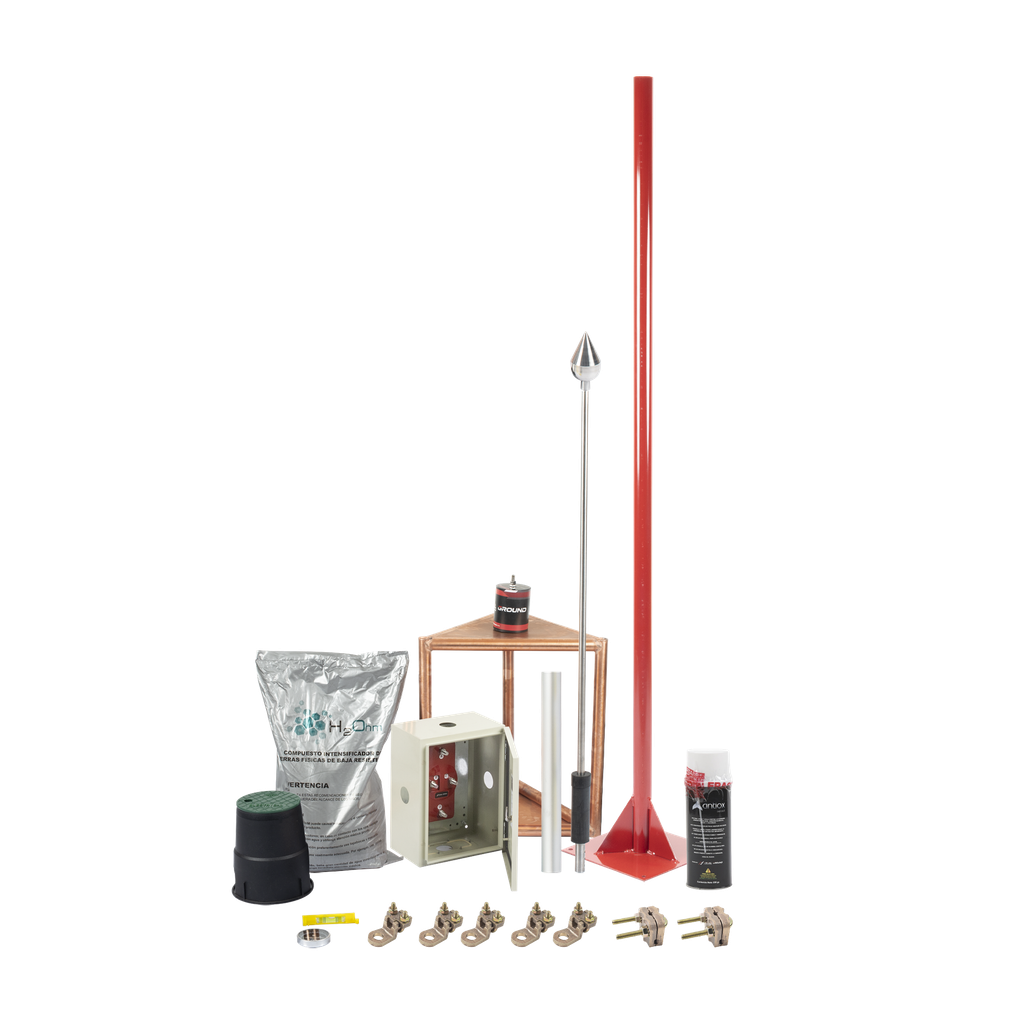 Kit Pararrayo con Accesorios para Protección de Diámetro de 200m.