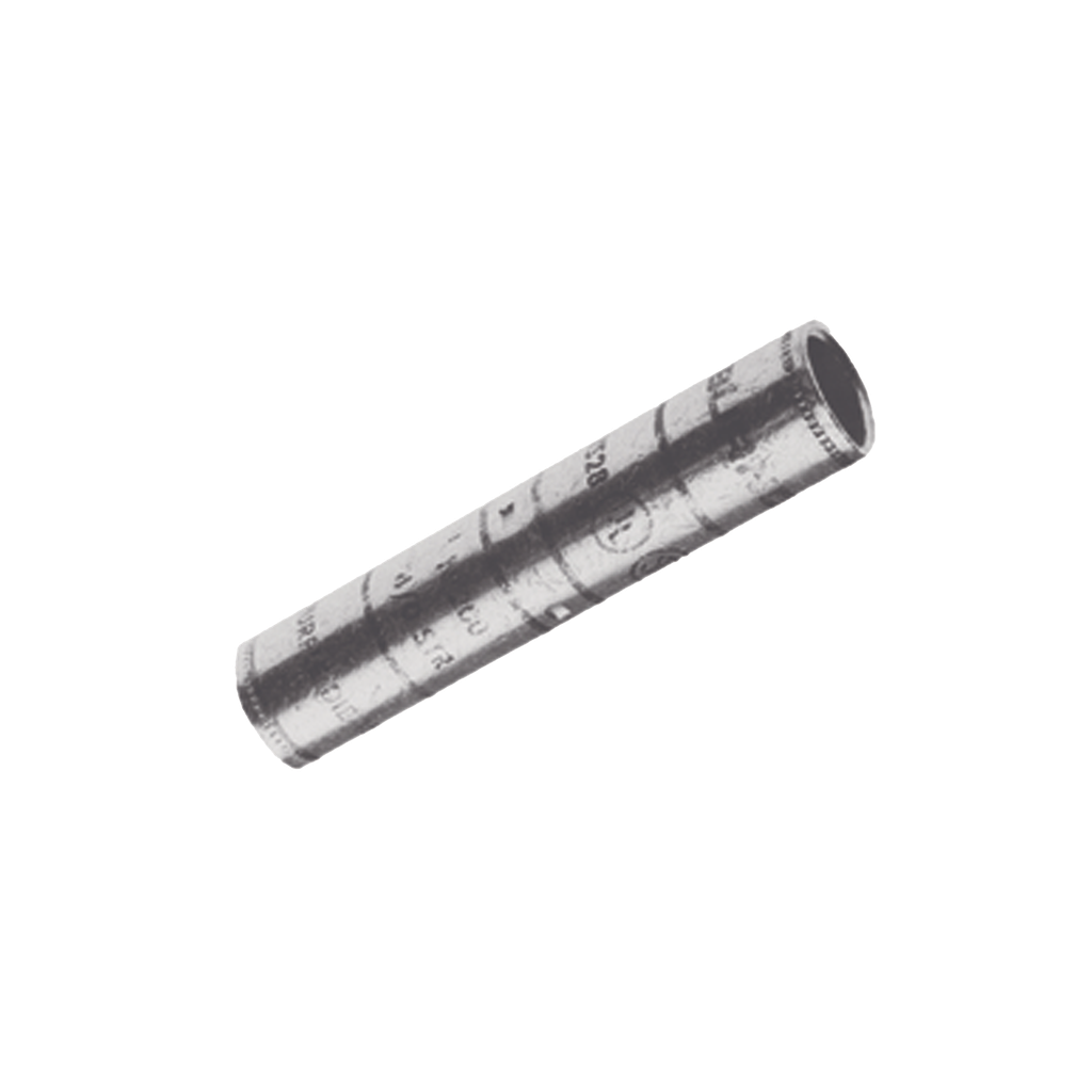 Empalme de Compresión de Cañon Largo para Unir 2 Cables de Cobre 2/0 AWG.