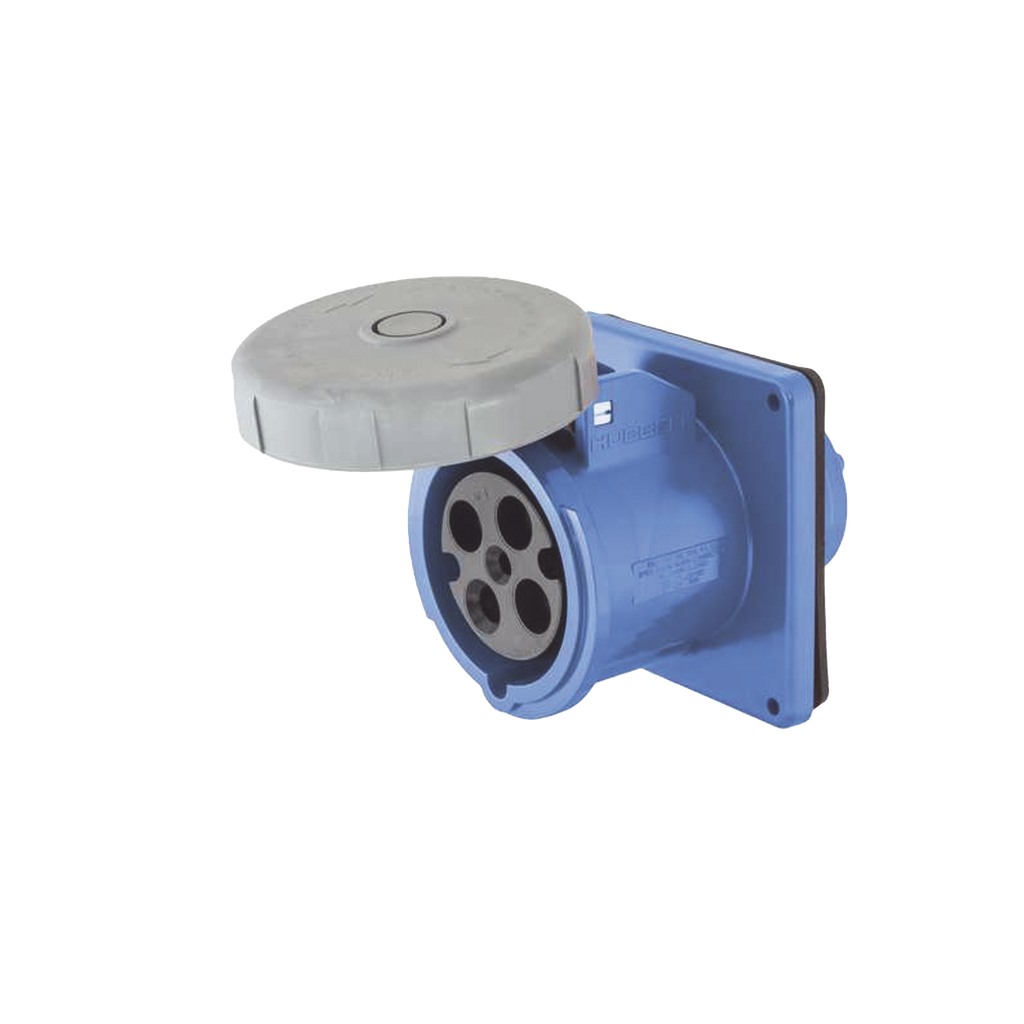 [HUB-HBL-460-R9W] Receptáculo Hembra Pin and Sleeve Trifásico / 60 A 250 VCA 3 Fases / 3 Polos 4 Hilos / Hermético / Grado Industrial.
