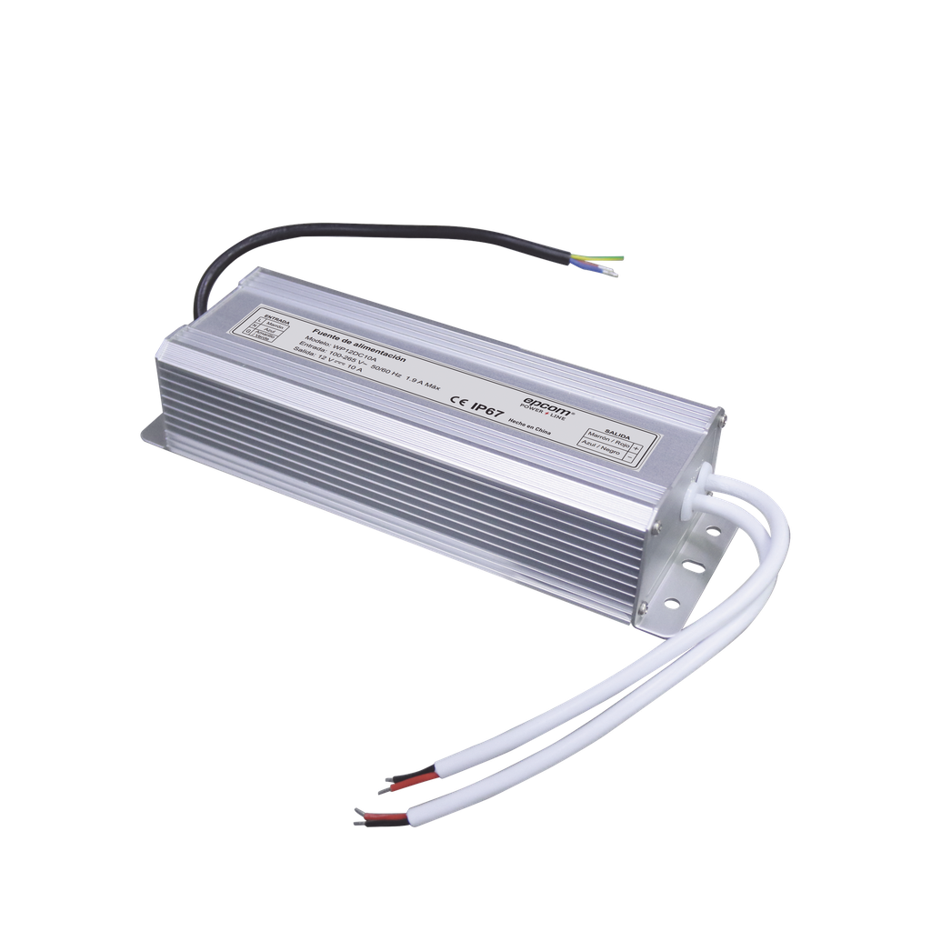 [WP12DC10A] Fuente 12 V / 10 Amperes / Waterproof / Intemperie grado IP67
