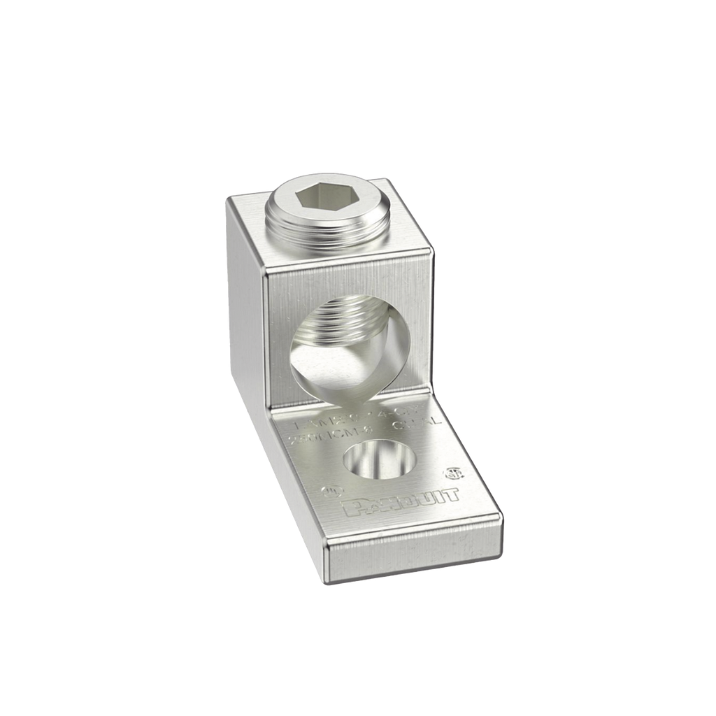 Terminal tipo Lengüeta Recta de Aluminio con Agujero 1/4, y Barril para Cable #14 - 2/0 AWG