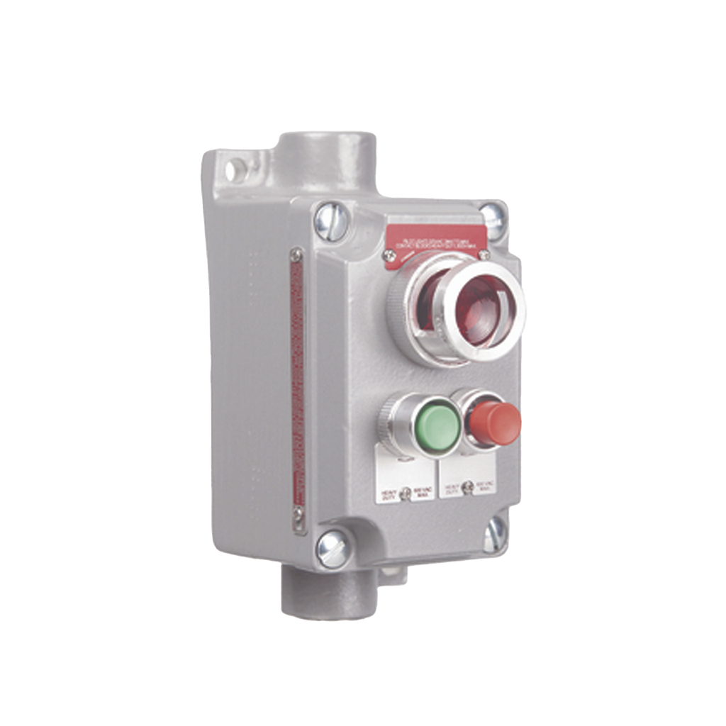 [HUB-XCS-2A15] Estación de Control Terminal con 2 Botones Pulsadores Rojo-Verde y Luz Piloto Roja / Entrada 3/4.