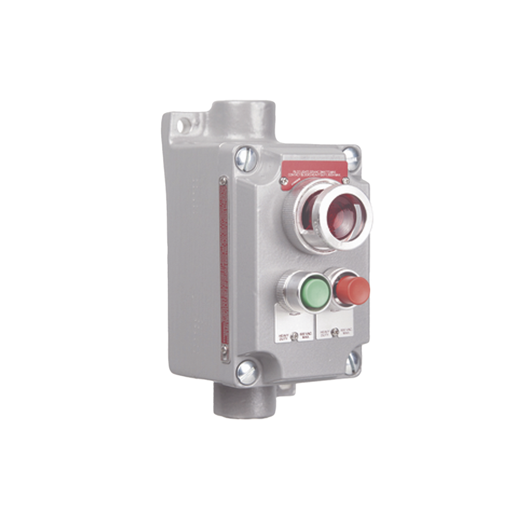 [HUB-XCS-1A15] Estación de Control Terminal con 2 Botones Pulsadores Rojo-Verde y Luz Piloto Roja / Entrada 1/2.