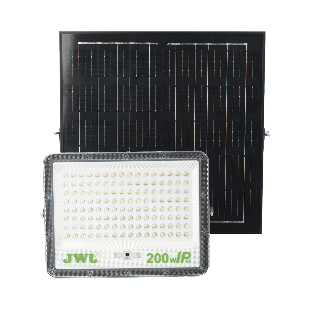 Reflector de 200 W con Panel Solar  /  Batería 3.2  V CD / T.C.C. 6 500 K / IP65.