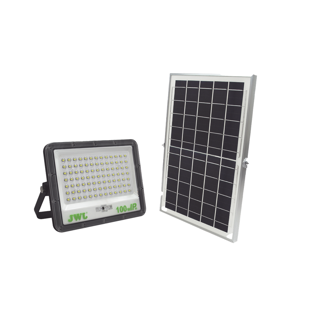[JLRE-SOL-01-100N] Reflector de  100 W con Panel Solar /  Batería 3.2  V CD / T.C.C. 6 500 K / IP66.