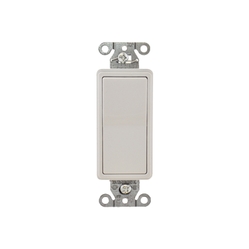[HUB-DS-320W] Interruptor Decorador de 20 A 120-277 V CA/ 3 Vías/ Cableado Lateral y Posterior / Color Blanco.