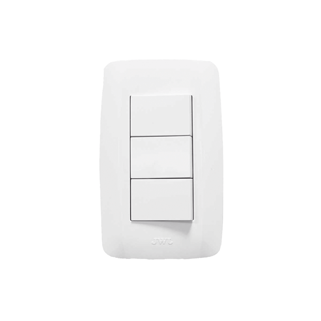 Apagador Triple de 127 V ~60 HZ 10 A / Color Blanco.