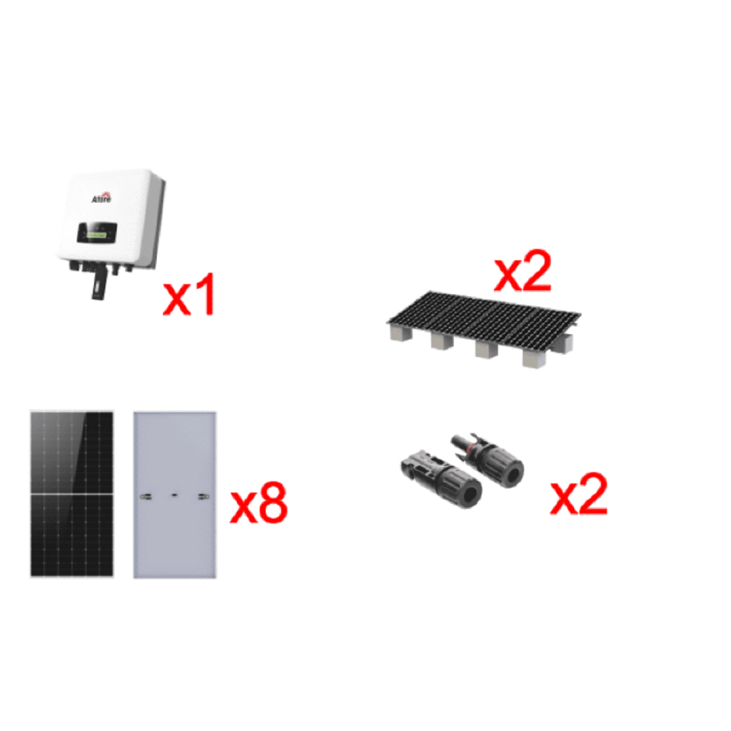 [HNS5000TLKIT1] Kit Solar Interconexion 5kW 220Vca / Inversor AFORE / 8 Paneles de 640W / Montaje Incluido
