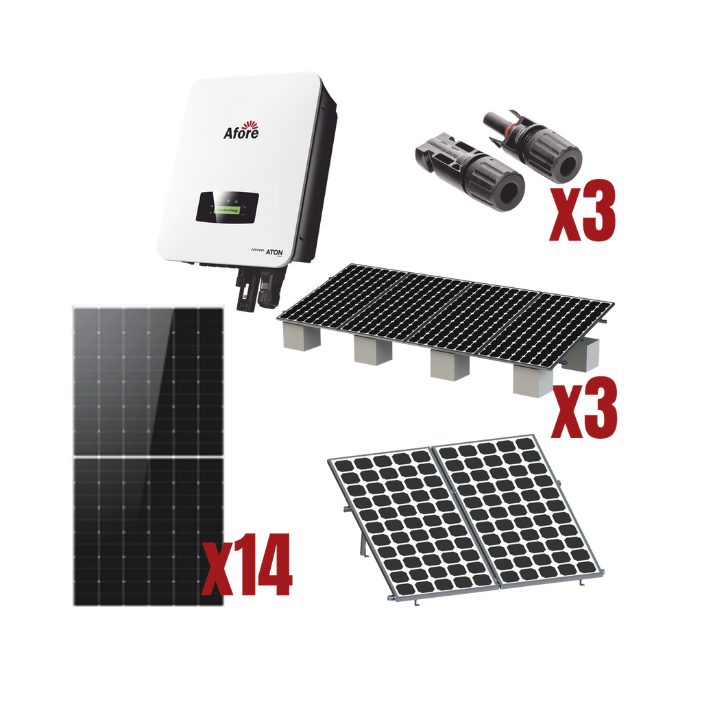 [HNS8000TLKIT1] Kit Solar Interconexion  / 8kW  220Vca / Inversor AFORE / Montaje Incluido
