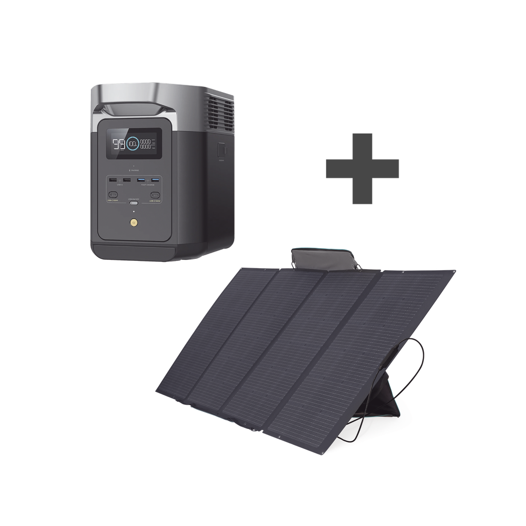 Kit de Estación de Energía Portátil 2048Wh + Panel Solar Flexible 400W